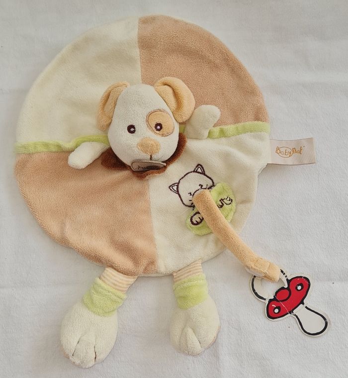 Doudou rond plat choco le chien - Baby Nat
