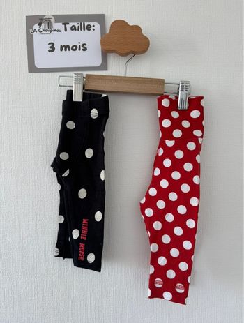 Lot 2 leggings à pois - taille 3 mois 🌸