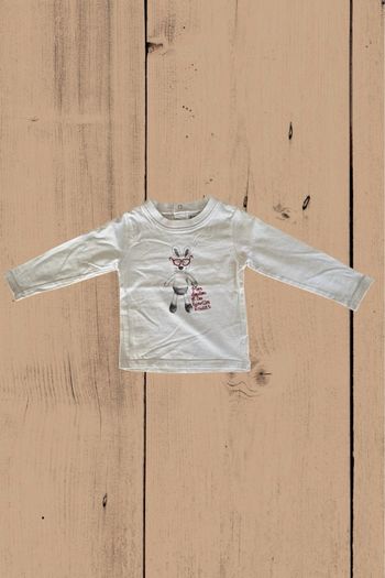 Tee-shirt ML Tape à l’Œil – 18 mois – Blanc – Lapin – TBE