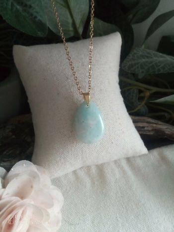 Collier pendentif pierre d'amazonite