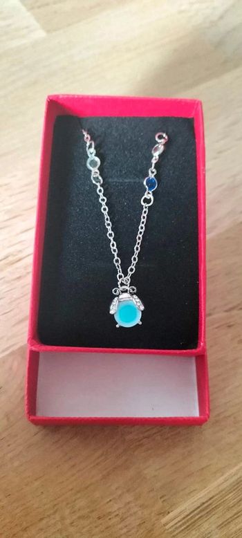 Collier luciole pierre de lune