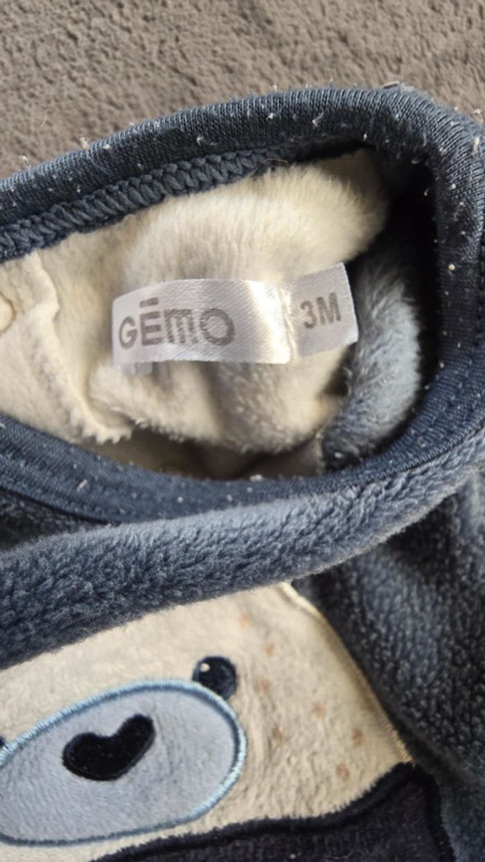 Pyjama en velours effet 2 en 1 avec motif ours bébé garçon bleu - photo numéro 5