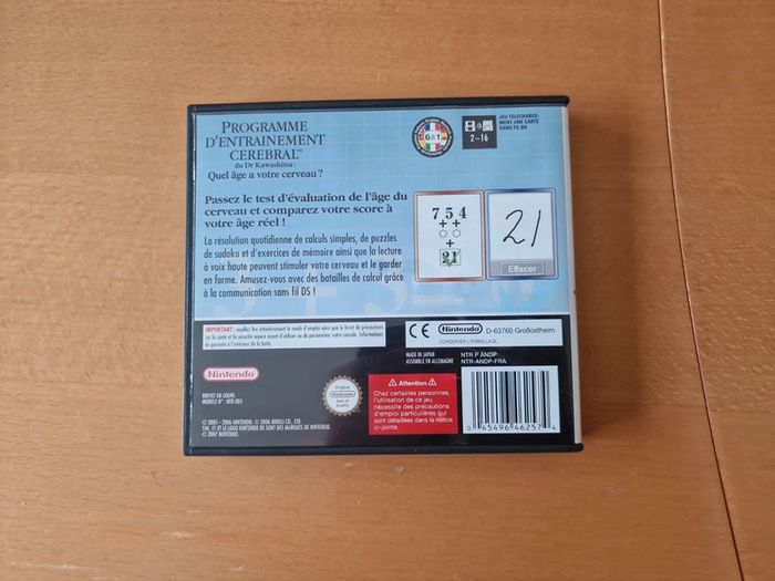 Jeu Nintendo DS programme d'entraînement cérébral - quel âge a votre cerveau? en TBE - photo numéro 2