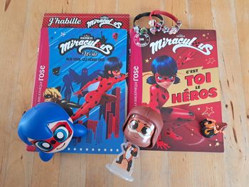 Lot 2 livres, 2 bracelets et figurines Ladybug