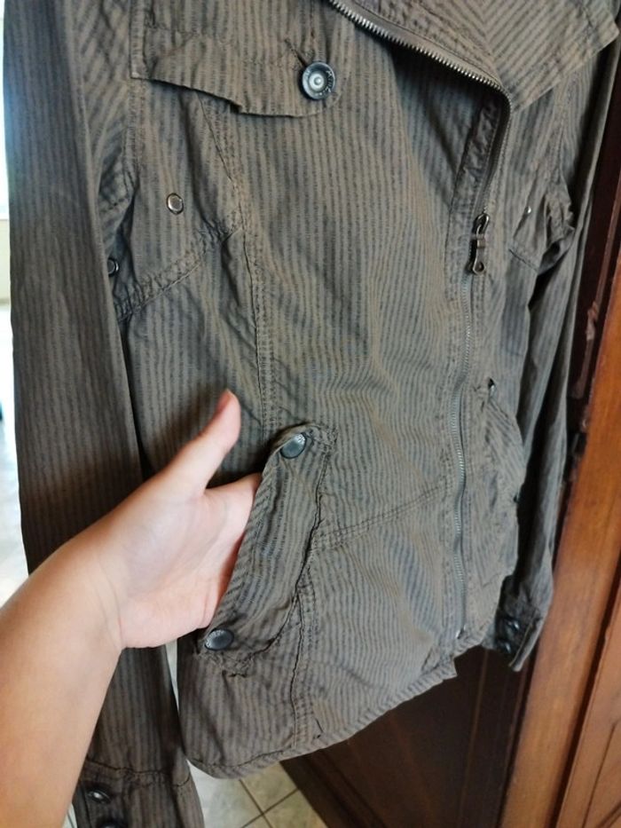 Veste blazer rayures marron vintage y2k M/38 - photo numéro 12