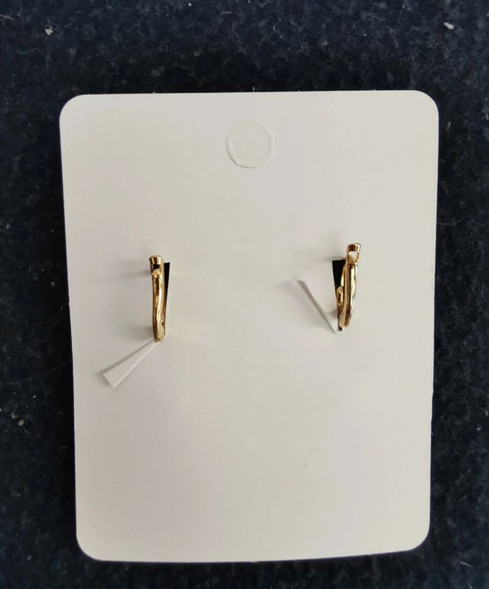 Boucles d'oreilles cœurs a paillettes - photo numéro 3