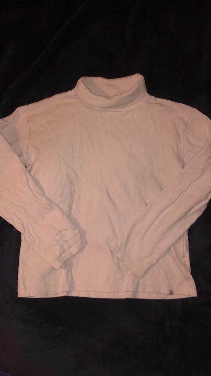 T-shirt manches longues col roulé fille 10 ans - photo numéro 2