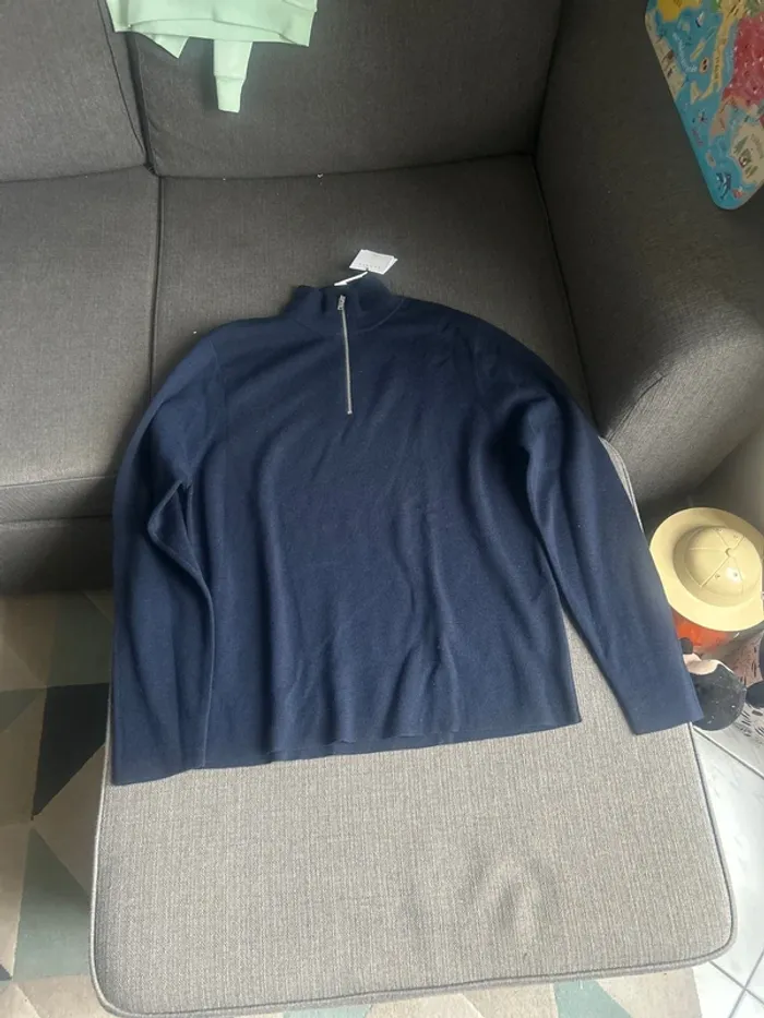 Pull en laine col zippé, col camionneur, Sandro taille L