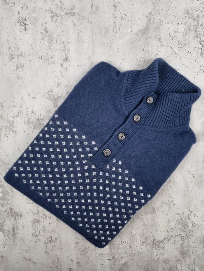 Pull 1/4 boutons Tommy Hilfiger bleu – Taille L Homme (mesures en photos)