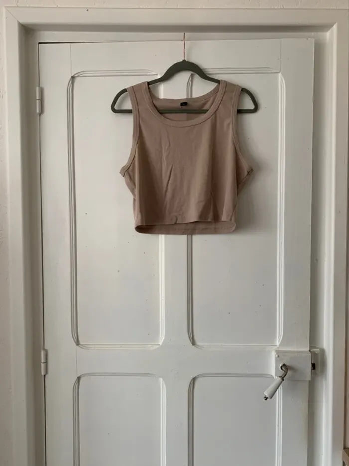 Débardeur court texturé côtelé marron clair femme - Taille 2XL Shein
