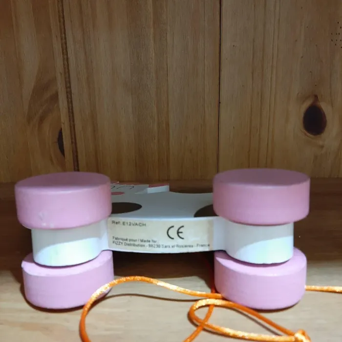 Jouet à tirer Vache en bois - photo numéro 7