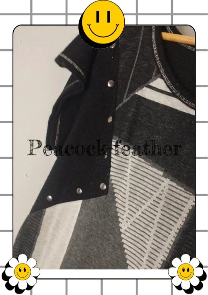 Pull sans manches noir gris T6 - photo numéro 4