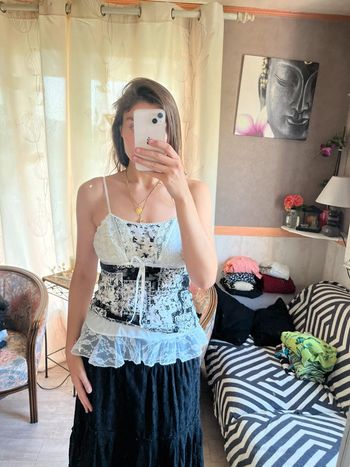 Top corset gothic coquette dentelle vintage bohème champêtre y2k