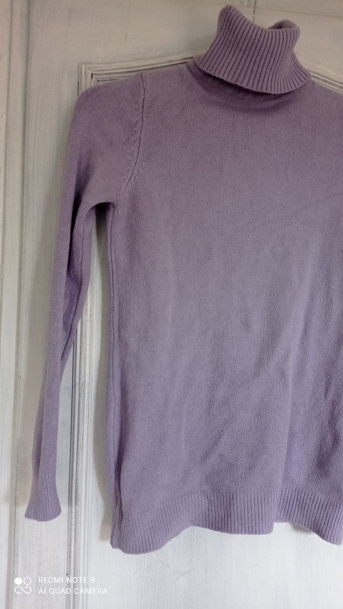 Pull col roulé  mauve lilas taille S Tbe - photo numéro 3