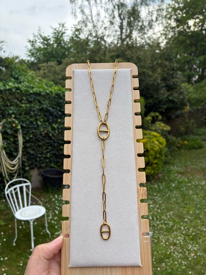 Collier long maille marine en acier inoxydable - photo numéro 1