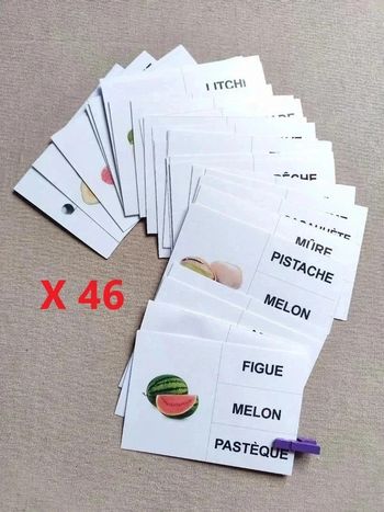 46 cartes à pince thème fruits