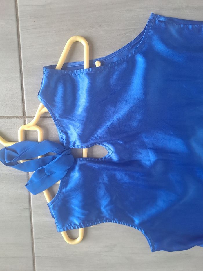 Blouse satiné bleu Kiabi Taille 38 - photo numéro 9