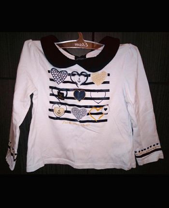 T-shirt manches longues col claudine