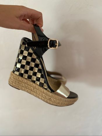 Compensée taille 36 noir or