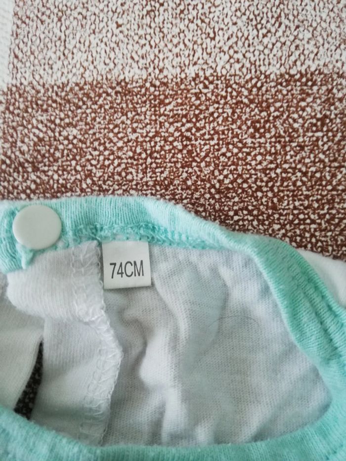 Pijama blanc/vert 12 mois - photo numéro 2