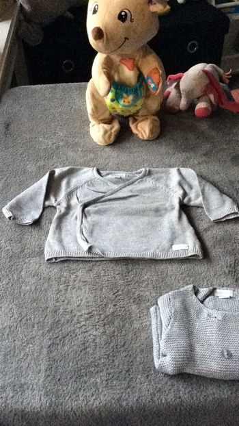 Gilet naissance gris
