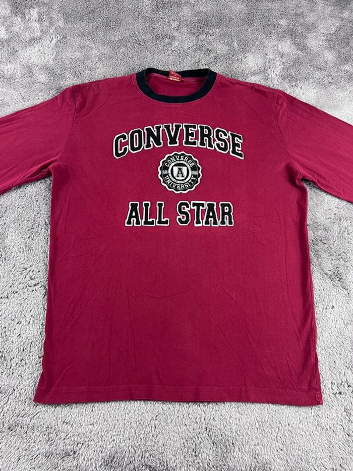 T-shirt manches longues Converse All Star Bordeaux – Taille XL - photo numéro 6