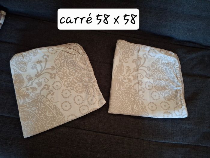 2 taies d oreillers beige