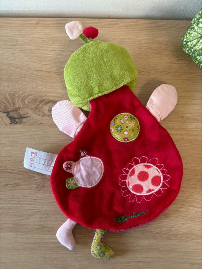 Doudou plat coccinelle rose lilliputiens - photo numéro 3