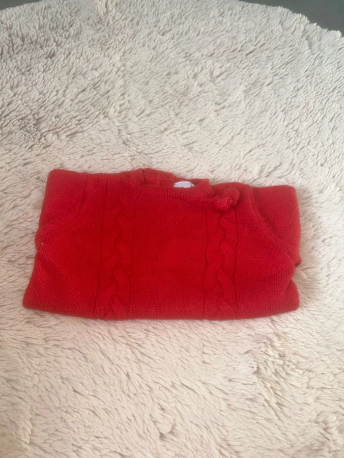 pull rouge fille 12 mois