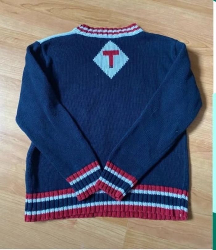 Pull coton Tommy Hilfiger garçon 8 ans bleu marine - photo numéro 4