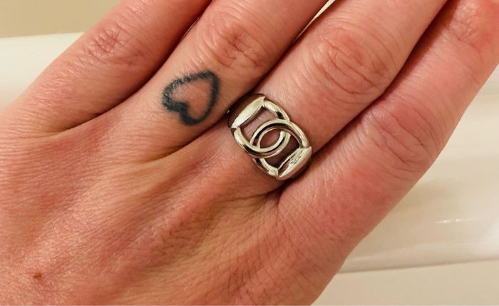 Bague ajustable argenté boucle acier inoxydable