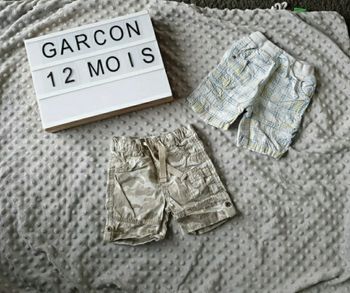 Lot de 2 shorts Gémo 12 mois