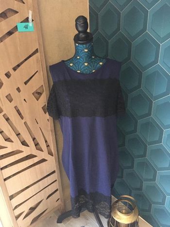 Robe soirée habillée cérémonie avec dentelle femme 48
