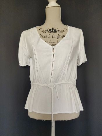 Top blanc manches courtes pimkie taille 38 Taille M