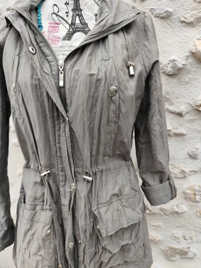 Veste légère à capuche femme cache cache couleur gris - photo numéro 2