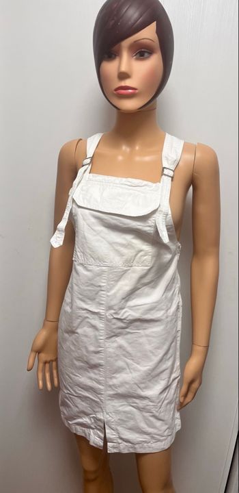 Robe salopette blanche Kiabi 