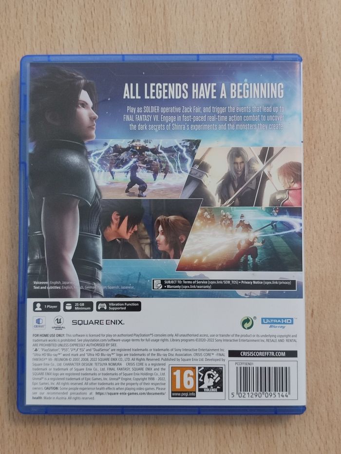 Crisis Core Final Fantasy 7 PS5 - photo numéro 5