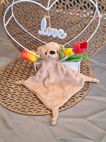 Doudou plat ours beige tout doux – NEUF