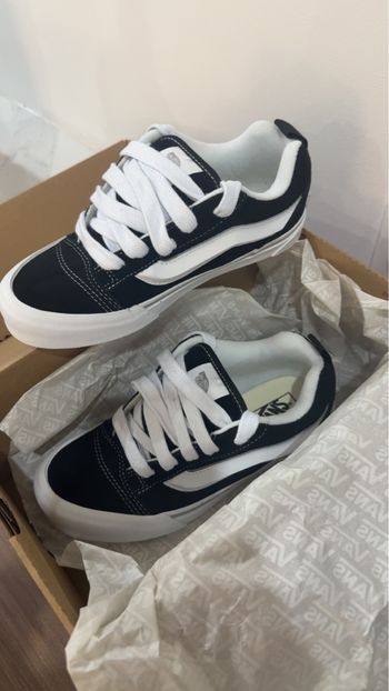 Vans Knu Skool Cuir Noir & Blanche - Taille 36.5 -