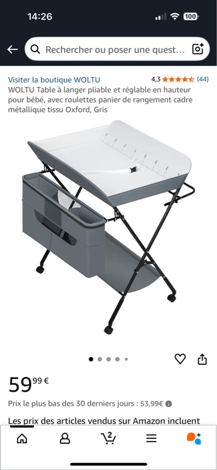 Table à langer pliable - photo numéro 2