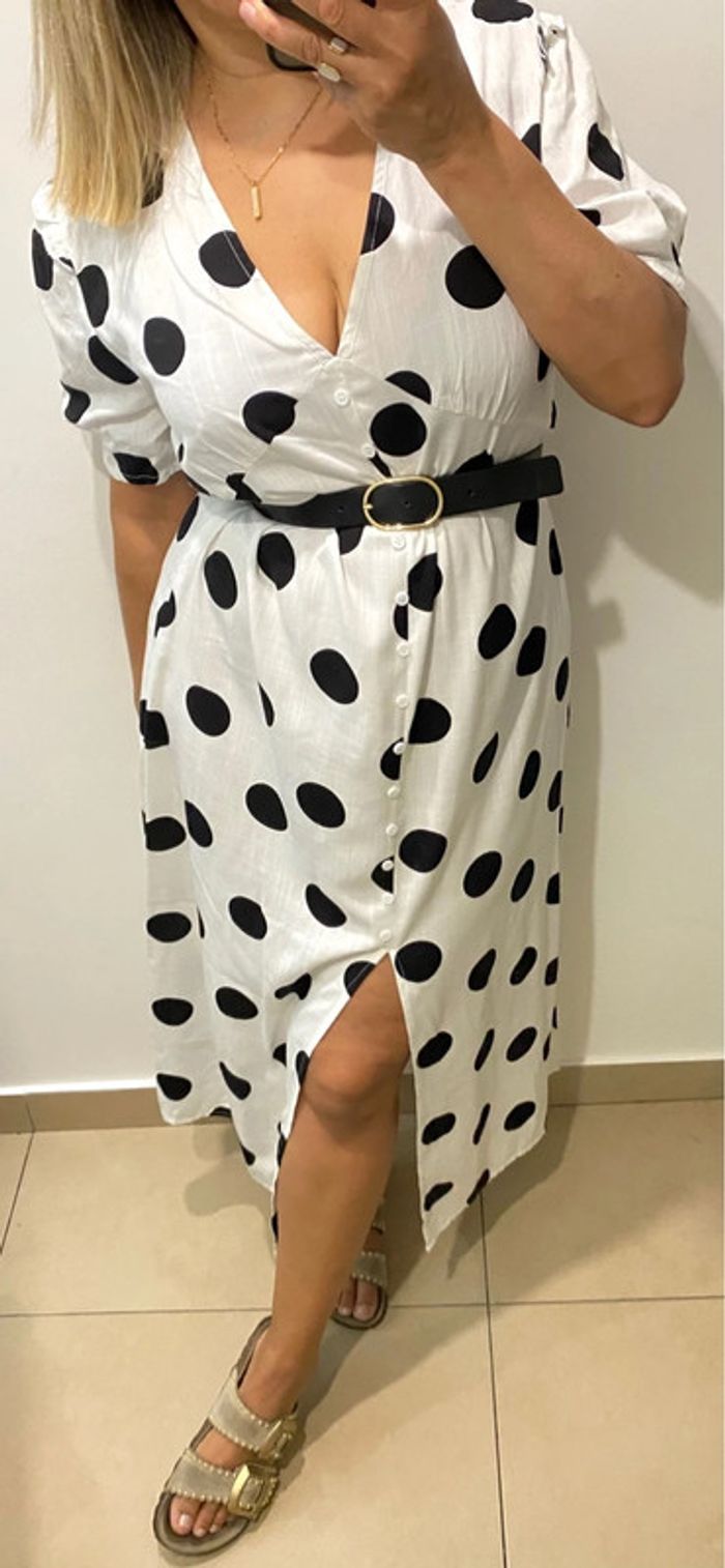 Robe longue ouverte à  pois Taille L - photo numéro 2