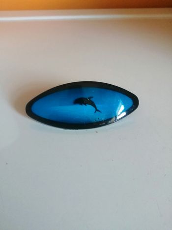 🌸Barrette bleue et noire mer et dauphin 🌸