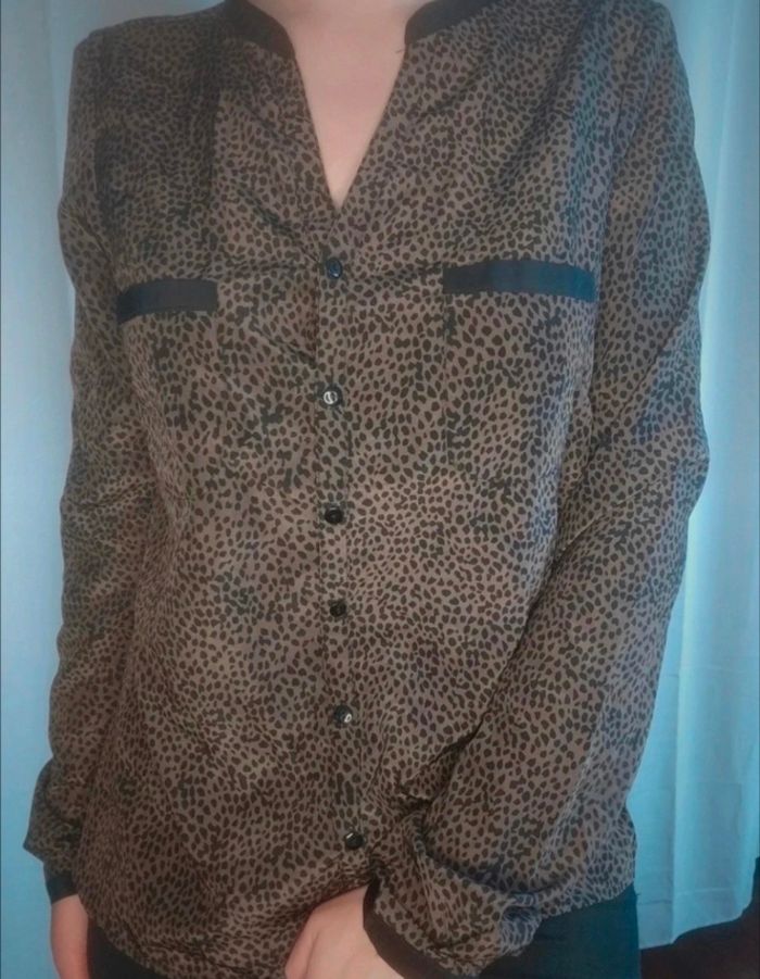 Chemise manches longues mouchetée Léopard Gémo 38 - photo numéro 3