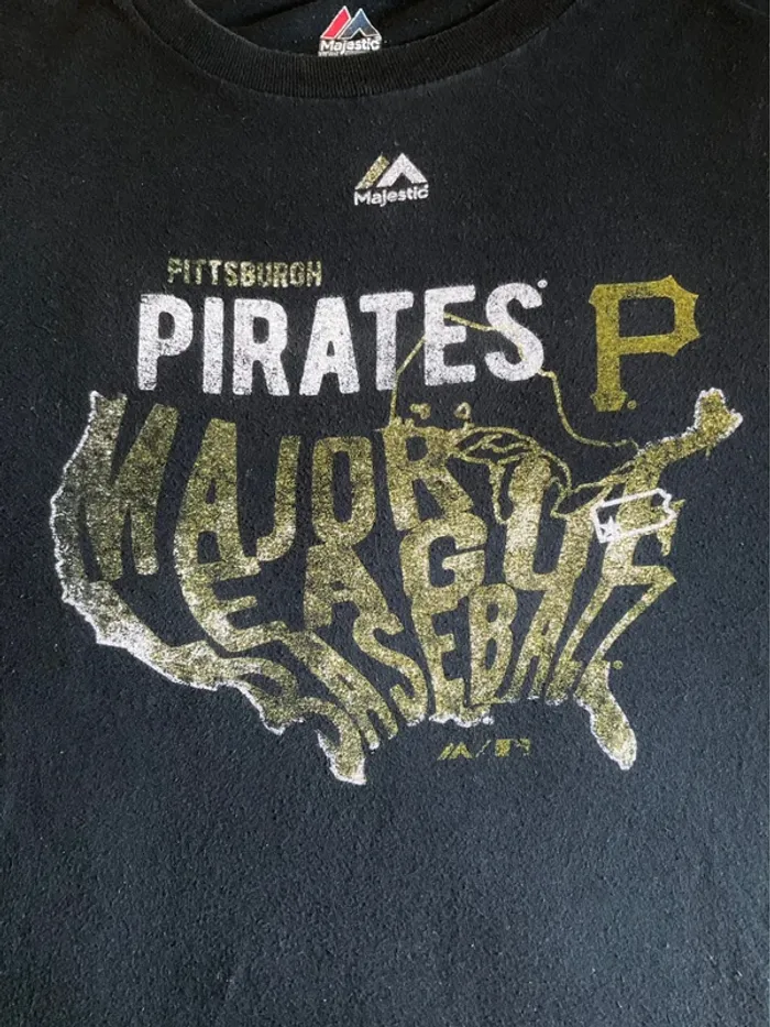 T-shirt noir pour homme Majestic Pittsburgh Pirates MLB taille M 464 - photo numéro 3
