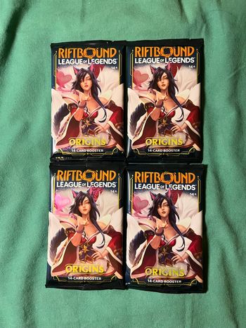 Lot de 4 boosters Riftbound Origins – League of Legends TCG