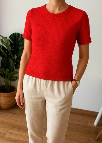 Teeshirt en maille ajouré Zara