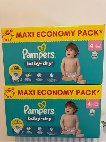 Les couches Pampers taille 4 en baby dry