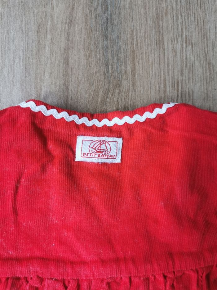 Robe velour rouge Petit Bateau 3 mois - photo numéro 5
