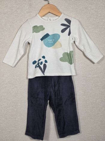 Pyjama velours  2 pièce  gémo  18 mois 