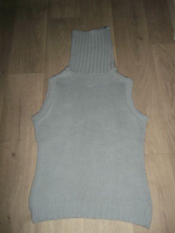 Pull JENNYFER bleu ciel col haut fermeture taille M TBE